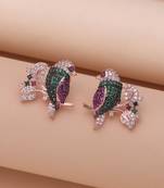 Multi color american diamond earrings