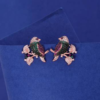 Multi color american diamond earrings 2