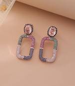 Multi color party wear diamond earrings