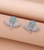 Firozi color american diamond earrings
