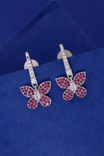Rani color sparkling diamond earrings