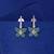 Green color american diamond earrings