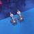 Navy blue color diamond earrings