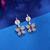 Silver color crystal diamond earrings
