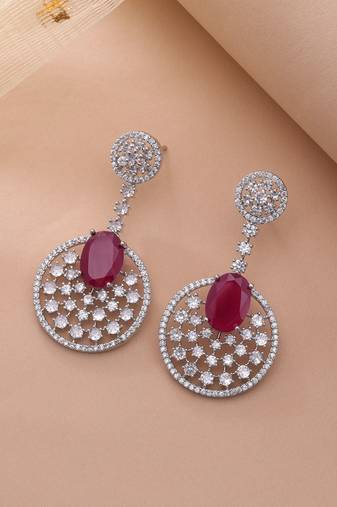 Rani color ethnic diamond earrings