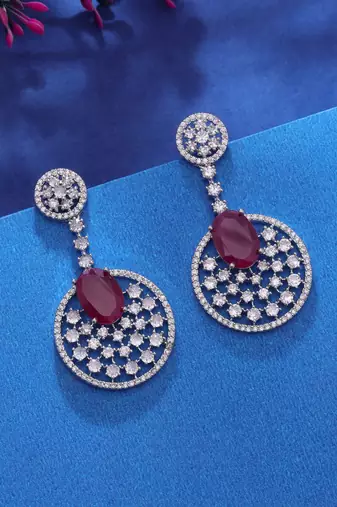 Rani color ethnic diamond earrings