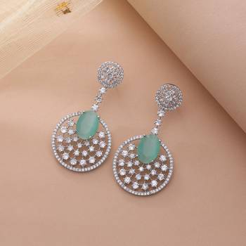 Pista green color diamond earrings 1