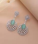 Pista green color diamond earrings