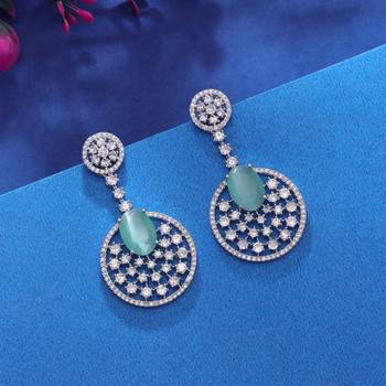 Pista green color diamond earrings 2