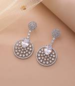 Silver color elegant diamond earrings