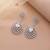 Silver color elegant diamond earrings