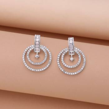 Silver color party wear earrings 1
