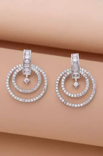 Silver color party wear earrings