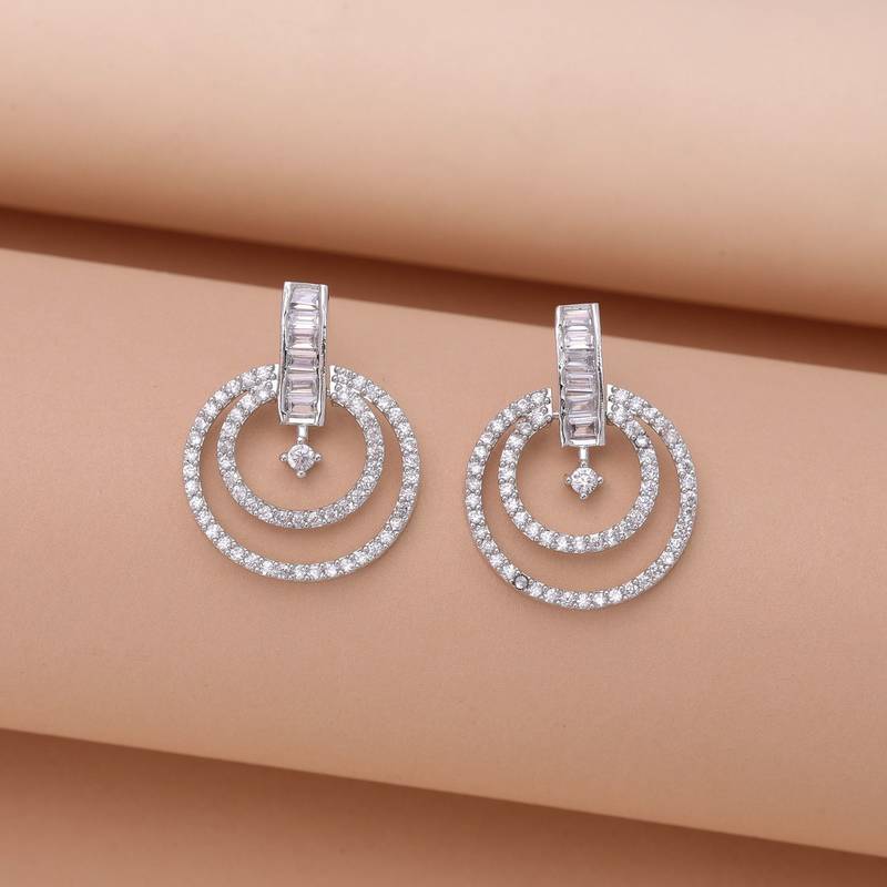 Silver color party wear earrings