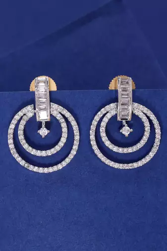Silver color party wear earrings