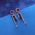 Red color american diamond earrings