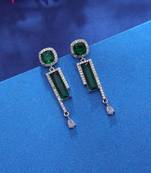 Green color designer diamond earrings
