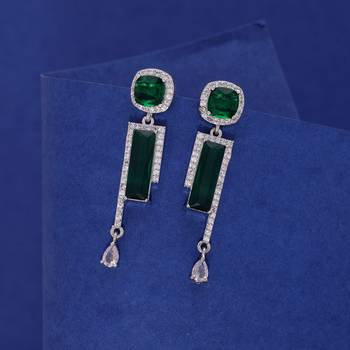 Green color designer diamond earrings 2