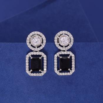 Black color american diamond earrings 2