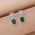Green color crystal diamond earrings