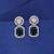 Green color crystal diamond earrings