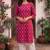 Dark pink printed cotton kurti