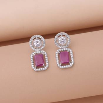 Rani color traditional diamond earrings 1