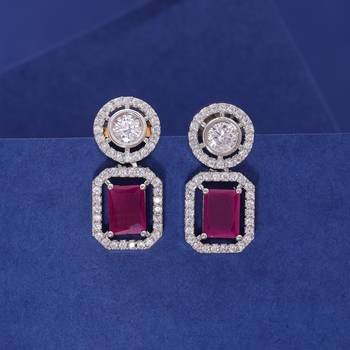 Rani color traditional diamond earrings 2