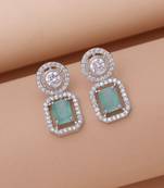 Pista green color elegant earrings