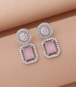 Light pink color diamond earrings