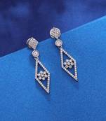 Silver color fashion diamond earrings