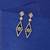 White color crystal diamond earrings