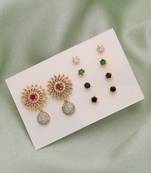 Assorted color 5 in 1 ad stud earrings set