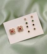 Assorted color 5 in 1 ad stud earrings collection