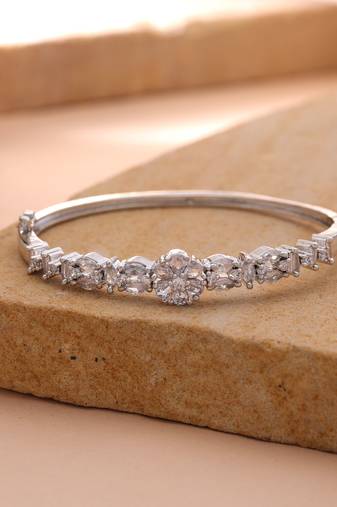 Silver color american diamond bracelet