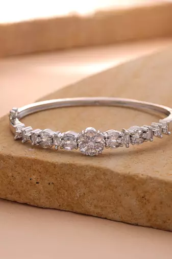 Silver color american diamond bracelet