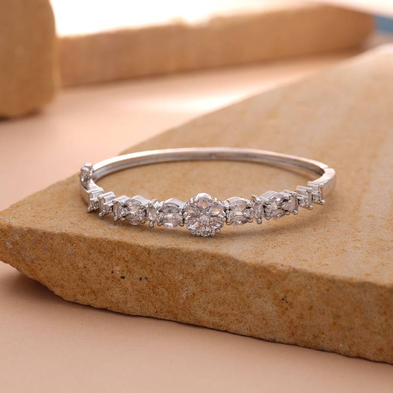 Silver color american diamond bracelet