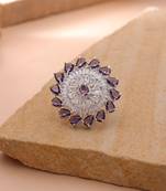 Purple color american diamond ring