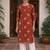 Red printed cotton kurti