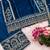 Teal blue velvet embroidered straight kurta pant set with dupatta