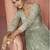 Sage green embroidered georgette anarkali suit set