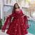 New trendy elegant red embroidered anarkali suit with dupatta