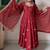 New trendy elegant red embroidered anarkali suit with dupatta