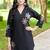 New latest stylish elegant black embroidered kurti with matching pants co-ord set