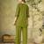 Olive green embroidered cotton co-ord set for women
