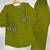 Olive green embroidered cotton co-ord set for women