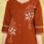 Orange embroidered cotton co-ord set for women