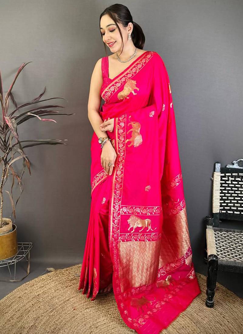 Banarasi pure silk handloom with glod zari saree with blouse