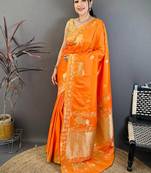 Banarasi pure silk handloom with glod zari saree with blouse