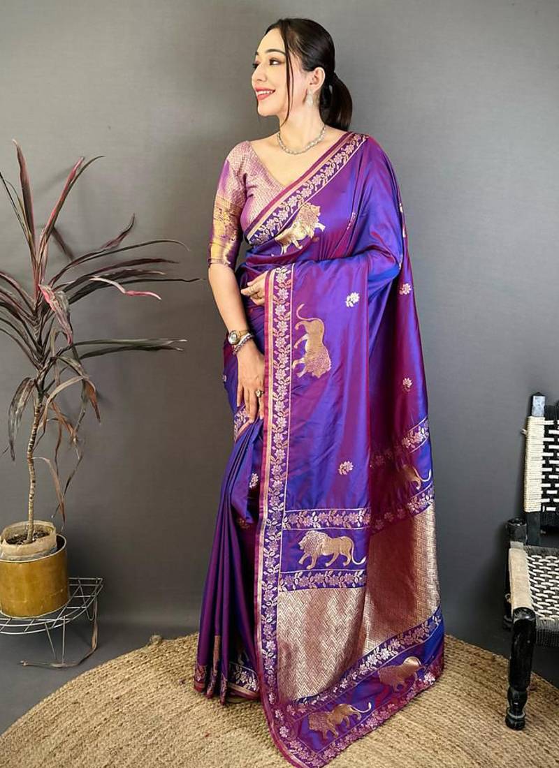 Banarasi pure silk handloom with glod zari saree with blouse